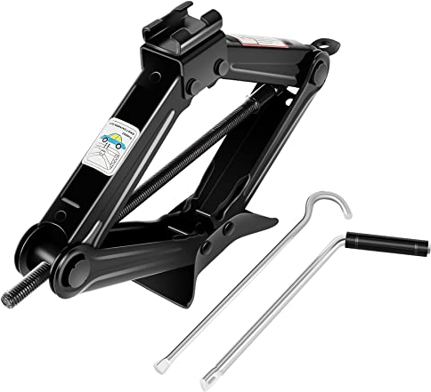 Forever Speed Gato de Tijera Elevador Manivela Familiar Camioneta Levantador para Automóvil Coche (Negro)
