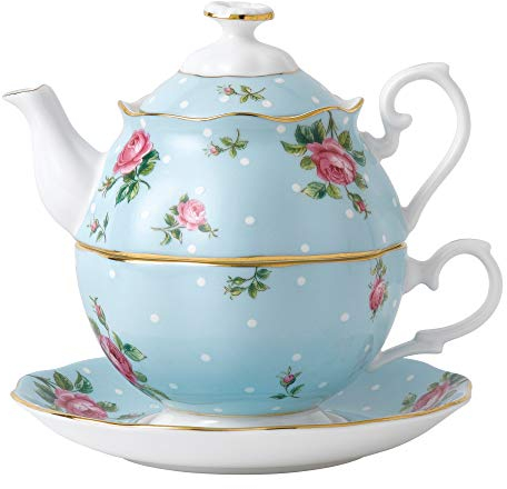 Royal Albert Modern Vintage Tea for One, 2-piece, Polka Blue