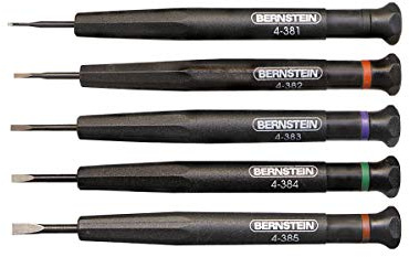 Bernstein Werkzeug GmbH 4-380 - Set di cacciaviti per orologiaio, in plastica, 5 pezzi in scatola di plastica