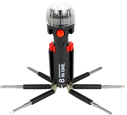 Tool Tech 53390 8-in-1 Screwdriver Multi-Tool with Torch