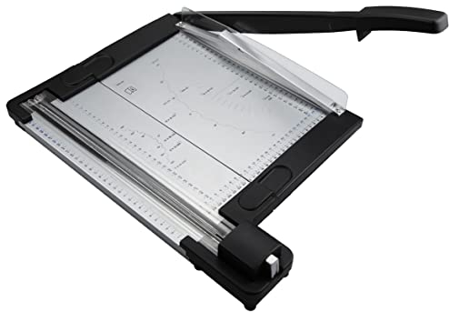 Rayher Papierschneidemaschine, 2 in 1 Gerät, mit Hebel- und Rollenschneider, 54,3 x 39 x 7,8 cm, Schnittlänge max. 320 mm, 69133000, Transparent / Schwarz