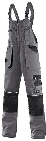 CXS Krystof Herren Arbeitslatzhose mit Kniepolstertaschen - Sehr Stabile Strapazierfähige Arbeitshose mit Hosenträger Gartenhose Bundhose Cargohose Arbeitsoveral Gr. 54