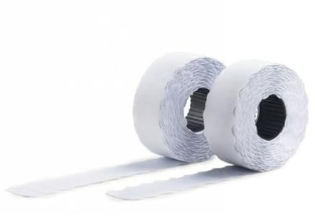 AVERY - Boite de 10 rouleaux de 1200 étiquettes autocollantes pour étiqueteuse 2 lignes (total de 12000 étiquettes). Format 26 x 16 mm. Adhésif permanent.