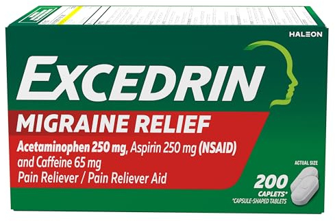 Excedrin Migraine Relief Caplets to Alleviate Migraine Symptoms - 200 Count