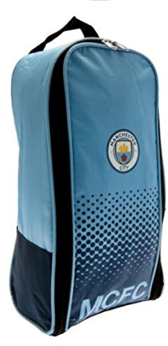 Manchester City F.c. Boot Bag Nylon Bootbag Zipped Opening Double Zip Pulls Approx 35cm X 18cm X