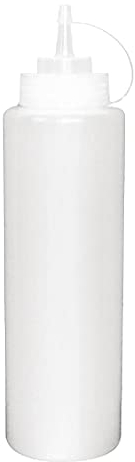 Vogue Squeeze Sauce Bottle With Nozzle Cap 227 Ml/8 Oz, Clear Polyethylene, Wide Neck Refillable Sauce Bottle, Precise Narrow Dispenser Tip, Screw Top Design, Commercial Or Home Use, K062