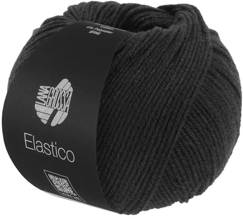 LANA GROSSA Elastico | Baumwoll-Klassiker mit leichtem Stretchanteil | Handstrickgarn aus 96% Baumwolle & 4% Polyester (Elite)| 50g Wolle zum Stricken & Häkeln | 160m Garn FB 24