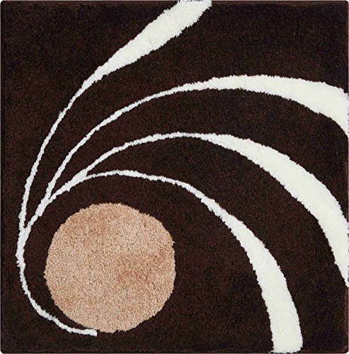 Grund COLANI Exklusiver Designer Badteppich 100% Polyacryl, ultra soft, rutschfest, ÖKO-TEX-zertifiziert, 5 Jahre Garantie, Colani 18, WC-Vorlage o.A. 60x60 cm, braun