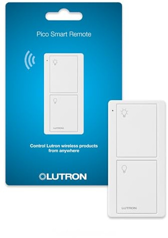 Lutron Pico Remote for Caseta Smart Switch, 2-Button Control , On/Off Control, For Table Top or Wallmount Use, PJ2-2B-GWH-L01, White