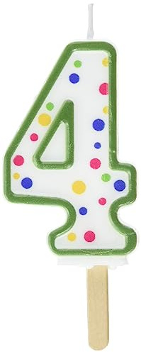 PME Green Number 4 Candle, Large Size,6.3 cm