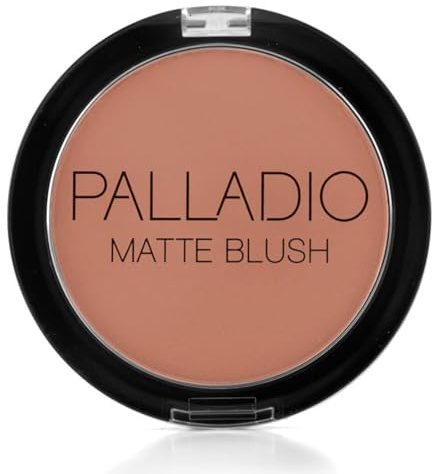 Palladio Matte Blush, Brushes onto Cheeks Smoothly, Soft Matte Look and Even Finish, Flawless Velvety Coverage, Effortless Blending Makeup, Flatters the Face, Convenient Compact, Chic