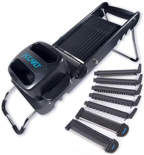 Jaccard ABS SafeHands Mandolin Slicer with Seven Interchangeable Blade Cartridges - QUITE POSSIBLY THE SAFEST MANDOLIN IN THE WORLD Black