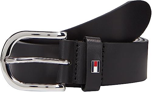 Tommy Hilfiger Donna Cintura New Danny Belt Cintura in Pelle, Nero (Masters Black), 75 cm