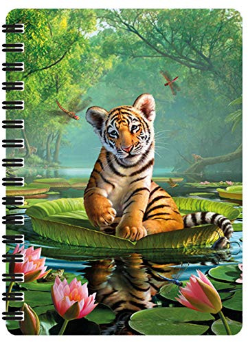 3D LiveLife Tiger Lily Spiralbunden A6-Anteckningsbok Med 80 Blanka Sidor