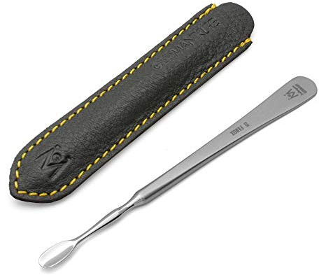 i02 - Cuticle Pusher in Leather FINOX Surgical Stainless Steel German Manicure Pedicure Tool Cuticle Remover GERmanikure Solingen