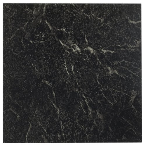 Nexus Self Adhesive 12-Inch Vinyl Floor Tiles, 20 Tiles - 12 x 12, Black w/White Vein Marble Pattern - Peel & Stick, DIY Flooring for Kitchen, Dining Room, Bedrooms & Bathrooms by Achim Home Decor