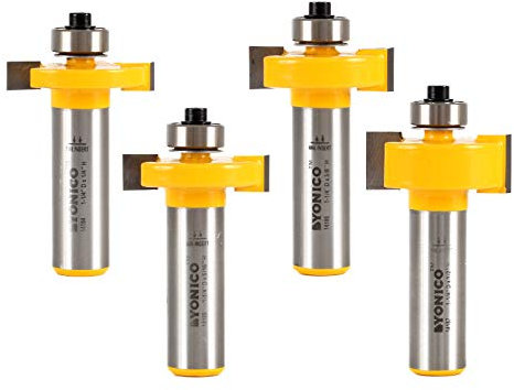 YONICO Router Bits Set Slot Cutter 4 Bit 1/2-Inch Shank 14481