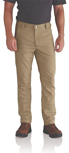 Carhartt Herren Rugged Flex Straight Fit 5-Pocket Canvas-Arbeitshose Work Utility Pants, Dunkles Khaki, 32W / 32L EU