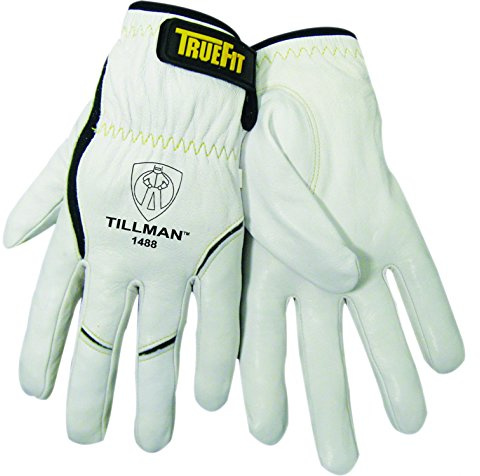 Tillman XL True Fit X-Large Top Grain Kevlar/Goatskin Super Premium Grade TIG Welders' Glove, Elastic Cuff, V Design Thumb/Hook/Loop Closure, English, 30.68 fl. oz.