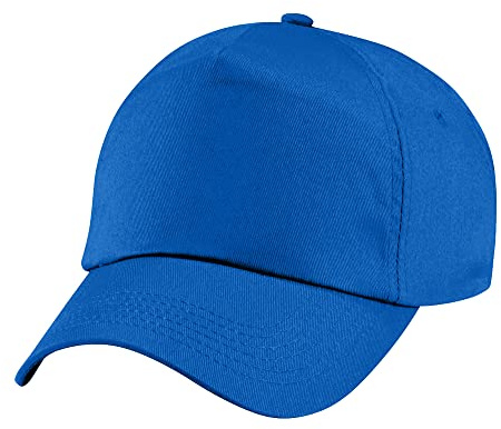 Beechfield Plain 100% Cotton Cap – Child, Boys, Blu reale acceso, M
