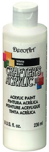DecoArt Crafters Acrylics Paint, White,236 ml (Pack of 1)