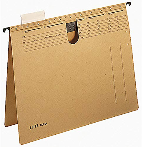 Esselte Leitz Hängehefter ALPHA, Schlauchheftung Flexofil, Natronkarton, naturbraun, 19890000, 5 Stück