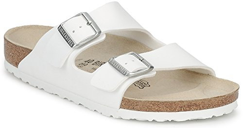 Birkenstock Classic Arizona Birko-Flor 51731, Pantoletten, Weiß (Weiß 73), 45 EU (10.5 UK)