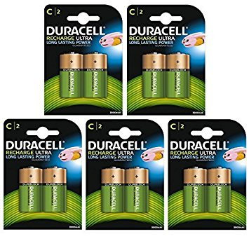 Duracell Rechargeable C Size Batteries--Pack of 10