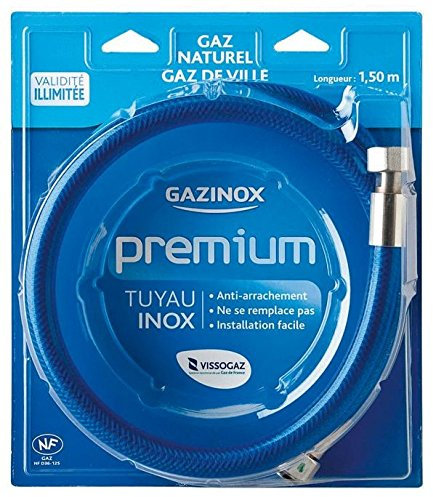 Gazinox - Tuyau Inox Gaz Naturel Longueur 1 Metre Premium
