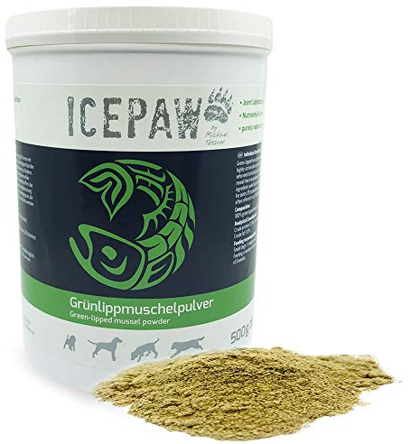 ICEPAW Grünlippmuschelpulver 100% - wichtiger Gelenknährstoff Verschiedene Größen (500g)