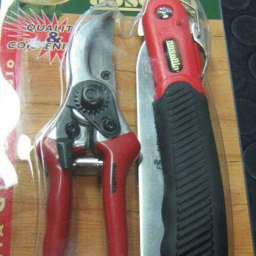 AUSONIA - 34441 KIT DE PODAR QUE INCLUYE SIERRA PLEGABLE DE 180 MM CÓDIGO 34055 Y TIJERAS PARA PODAR CON HOJAS DE ACERO Y MANGOS DE ALUMINIO