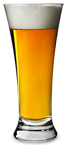Utopia Euro Pilsner Half Pint Beer Glasses – 10oz / 285ml, CE Marked, Fluted Design, Soda Lime Glass, Dishwasher Safe – Pack of 4