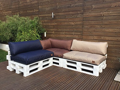 Palettenkissen Palettenauflage Sitzkissen Palettensofa Kissen Euro Polster Paletten Outdoor MH-GD02 (120x40x10/20 cm Rückenkissen, Grau)