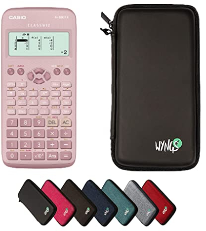Casio fx-83GT X Rosa con Funda Protectora WYNGS Negro - Calculadora Científica - Paquete Básico (Inglés)