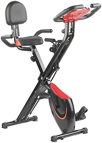 PEARL Sports Crosstrainer: 2in1-Klapp-Heimtrainer, 2 Expander, Tablet-Halter, 2,5 kg Schwungmasse (Ergometer, Crosstrainer klappbar, Senioren Handy)