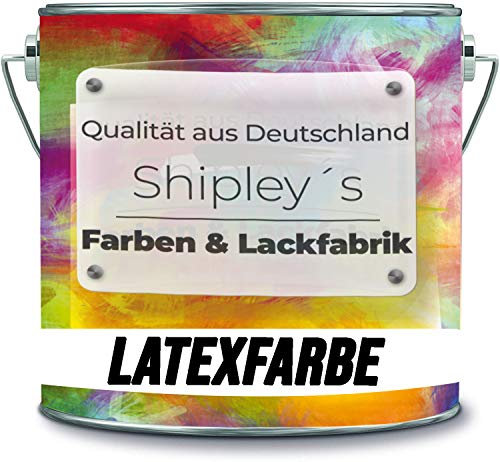 Shipley's Farben & Lackfabrik Latexfarbe Dispersionsfarbe strapazierfähige abwaschbare Wandfarbe in vielen exklusiven Farbtönen (5 l, Schwarz)