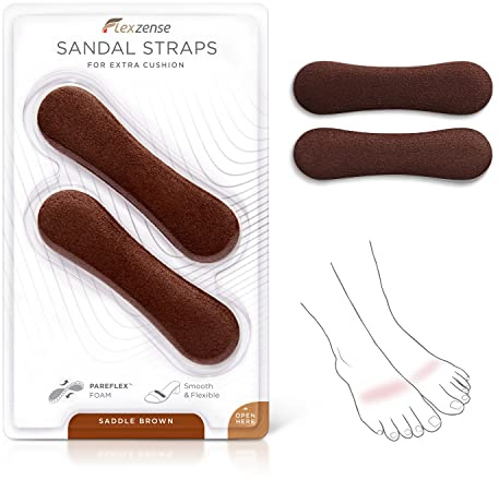 FLEXZENSE Sandal Straps | Confort et protection contre les lanières dures | 1 paire (Marron selle)