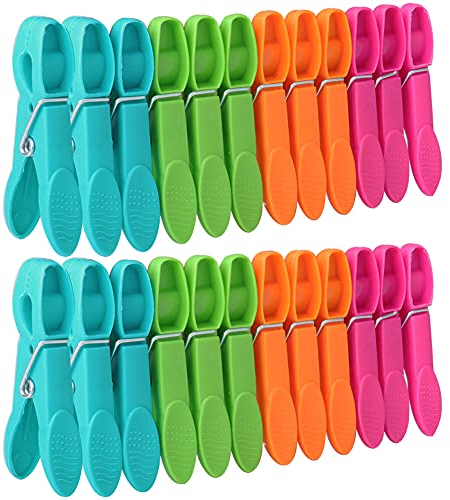 lohey 24 Pcs Clothes Pegs, Strong Pegs for Washing Line, Plastic Laundry Peg for Home Garden Indoor & Outdoor