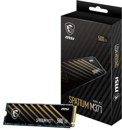 MSI Spatium M371 SSD 500GB PCIe 3.0 NVMe M.2 Unidad de Estado sólido Interna, 2200MB/s de Lectura y 1150MB/s de Escritura, 3D NAND, Seguridad de Datos integrada, Center