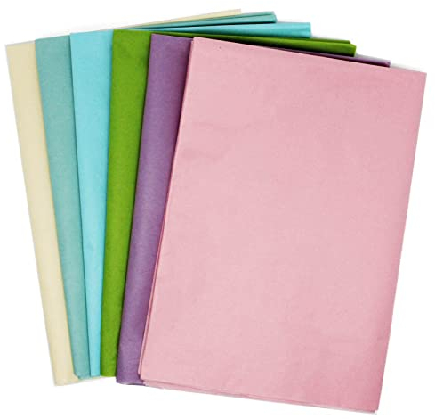 ZYOOO 30 Blatt 70cm x 50cm Seidenpapier Pastell,6 Bunte Farben Transparentpapier,Bastelpapier zum Kreieren von Pompoms,Papierblumen,Tischdeko,Dass in Geschenktüten Gestopft Wird