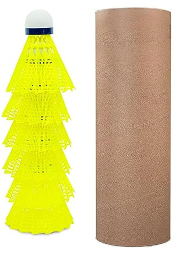 Voarge 6Pcs Nylon Badminton with Great Stability and Durability, Shuttlecocks for Indoor Outdoor Sports Fitness Game Assorted Colors, Yellow