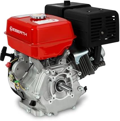 EBERTH 15 CV 11,03 kW moteur à essence avec arbre de 25,4 mm Ø, moteur de karting, sécurité manque d'huile, 4 temps, 1 cylindre, 420 ccm de cylindrée, refroidi par air, démarrage par câble
