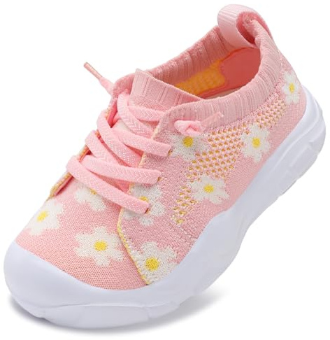 LeIsfIt Toddler Sneakers Boys Girls Lightweight Slip-On Shoes Flower 7