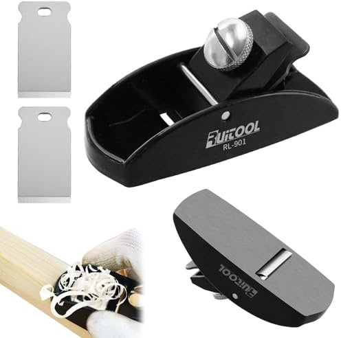 FZYCOM Avión de Carpintería Pequeño, 2 Pcs Cuchillas de Repuesto Incluidas, Mini Cepillo Carpintero, Cepillo para Madera Manual, Cepillo de Carpintero, Cepillo de Mano Carpintero, Cepillo Manual