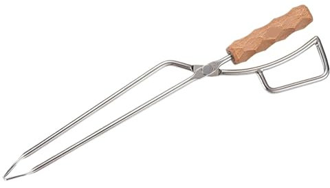 AHUFGN Pinzas para Chimenea Pinzas for Fuego de Acero Inoxidable engrosadas con Clip for carbón, Pinzas for Fuego con Pico de Pato, Pinzas for Fuego de Carbono