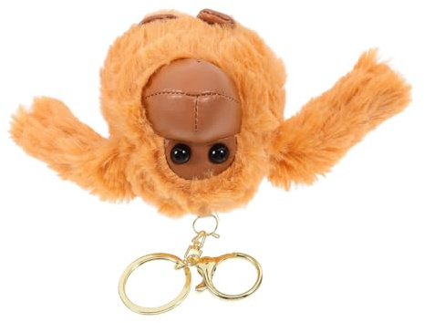 SOPOTUTU Plush Gorilla Keychain Stuffed Animal Pendant Brown Monkey Toy Accessory for Boys and Girls and Teens Backpack Decoration Travel Bag Charm