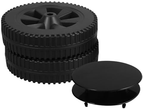 7 Inch Hdpe Fixed Caster Wheels 2pcs Black for Bbq Grills