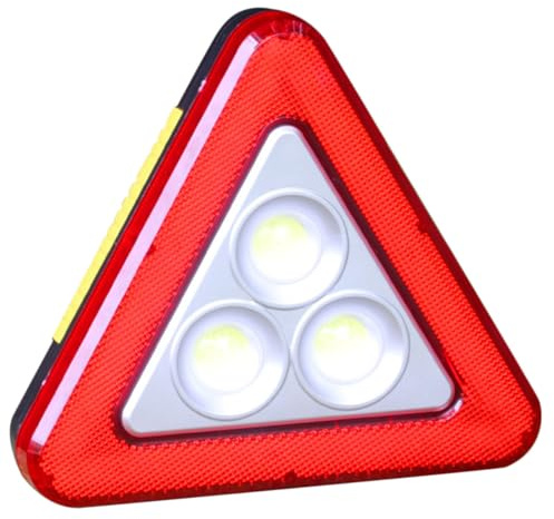 AKOOSY Triángulo de Advertencia LED para Coche con Luz de Emergencia Portátil Diseño Triangular Estable y Reflector para Seguridad Carretera Esencial para Paradas y Averías Batería No