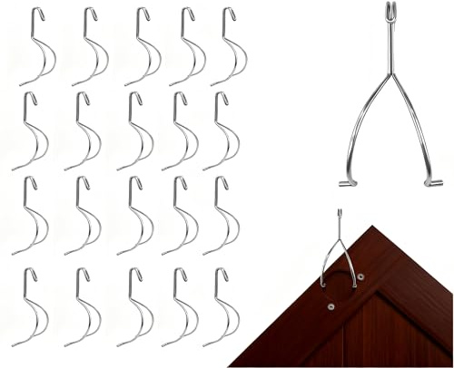 20Pack 5.2″Long Cabinet Door Paint Hangers Rack-No-Drill 304 Stainless Steel Paint Drying Rack for Wood Working Tools Accessories,Universal Size Metal Spray Painting Refinishing Hooks drying rack (20)
