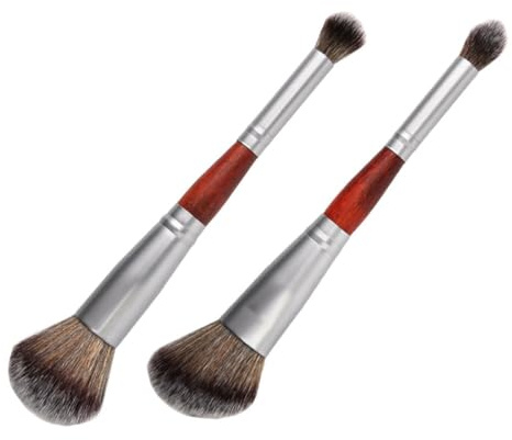 LIFKOME Pincel para Sombra de Ojos de Doble Cara 2piezas Cerdas Suaves y Mango de Madera para Maquillaje Profesional y Uso en Casa, sin Caída de Pelo